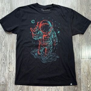 Black Graphic Astronaut T-Shirt